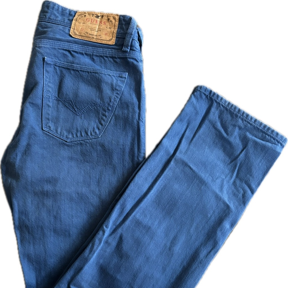 Guess Men's Classic Bright Blue Straight Jeans - 30w x 32L